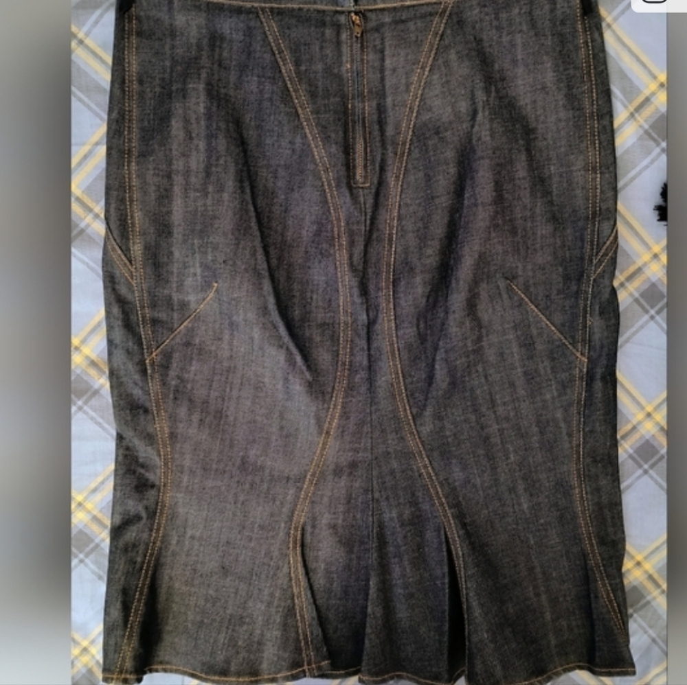 ABS Allen Schwartz Charcoal Denim Skirt